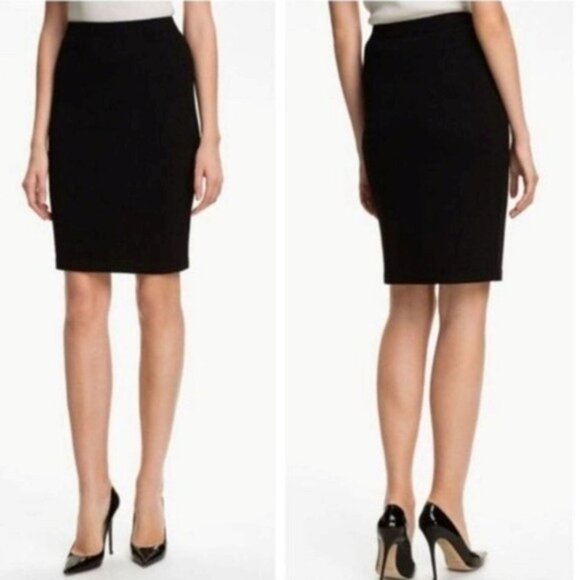 St.John Basics Vintage Black Turtleneck Sleeveless Sweater with Matching Pencil - Picture 2 of 9